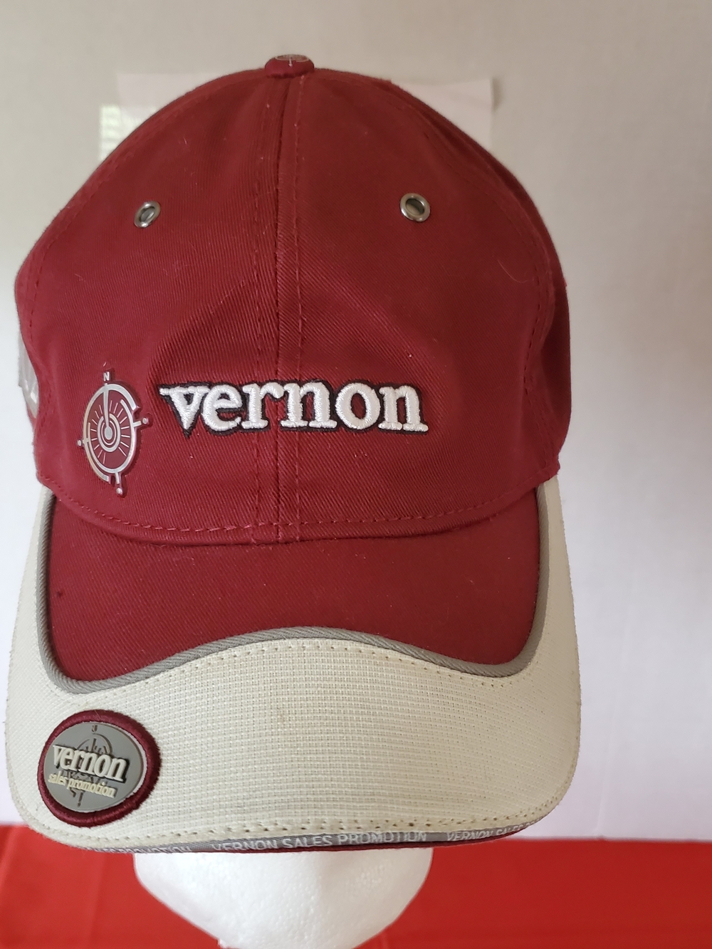 Vernon Red and Cream Baseball Cap